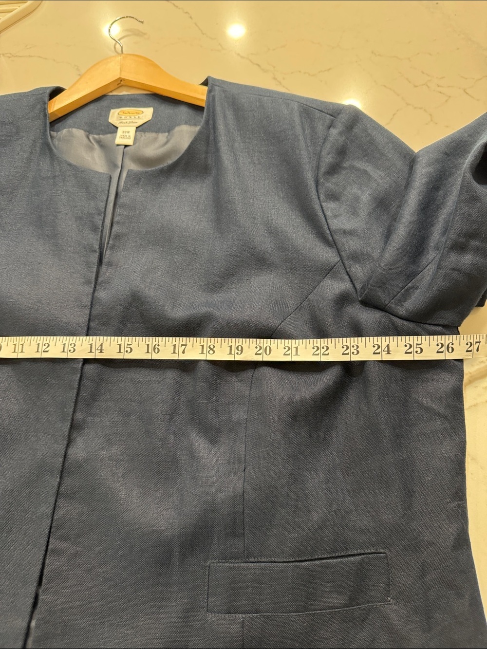 Talbots Vintage Irish Linen Open-Front Blazer Jacket Timeless Minimalist 22W - Picture 6 of 6